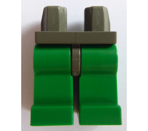 LEGO Dunkelgrau Minifigure Hüften mit Green Beine (30464 / 73200)