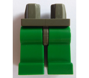 LEGO Gris oscuro Minifigura Caderas con Verde Piernas (30464 / 73200)