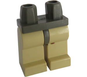 LEGO Donkergrijs Minifiguur Heupen met Zandbruin Poten (3815 / 73200)