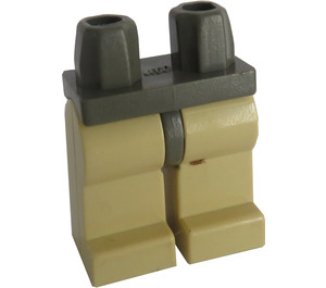 LEGO Dunkelgrau Minifigure Hüften mit Tan Beine (3815 / 73200)