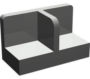 LEGO Dark Gray Panel 1 x 2 x 1 with Thin Central Divider and Rounded Corners (18971 / 93095)