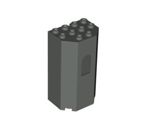 LEGO Donkergrijs Paneel 3 x 4 x 6 Turret Muur met Venster (30246)
