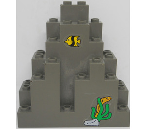 LEGO Gris foncé Panneau 3 x 8 x 7 Osciller Triangulaire avec stickers from set 6560 (6083)