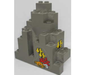 LEGO Gris foncé Panneau 3 x 8 x 7 Osciller Triangulaire avec stickers from set 6560 (6083)