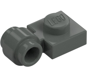 LEGO Dark Gray Plate 1 x 1 with Clip (Thick Ring) (4081 / 41632)