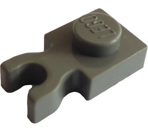 LEGO Grigio scuro Piastra 1 x 1 con Verticale Clip (Clip 'U' spessa) (4085 / 60897)