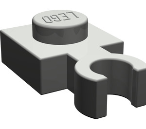 LEGO Gris foncé assiette 1 x 1 avec Verticale Agrafe (Clip 'O' mince ouvert)