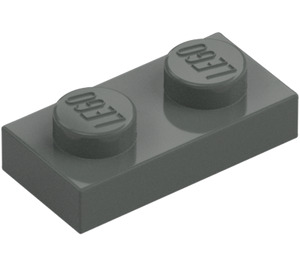 LEGO Donkergrijs Plaat 1 x 2 (3023 / 28653)