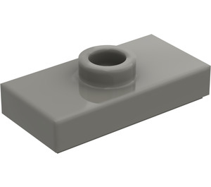 LEGO Mörkgrå Platta 1 x 2 med 1 Knopp (med skåra) (3794 / 15573)