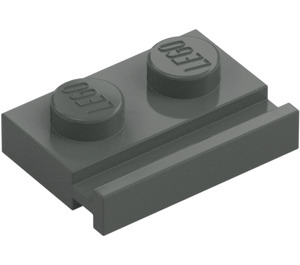 LEGO Donkergrijs Plaat 1 x 2 met Deur spoor (32028)