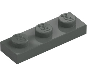 LEGO Mörkgrå Platta 1 x 3 (3623)