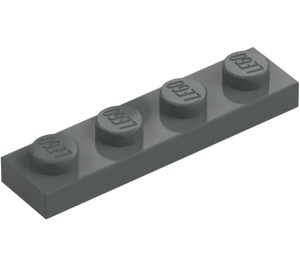 LEGO Grigio scuro Piastra 1 x 4 (3710)