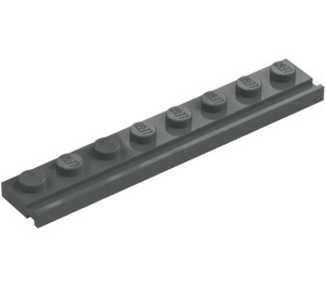 LEGO Dark Gray Plate 1 x 8 with Door Rail (4510)