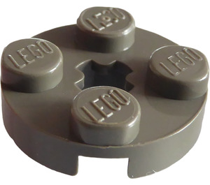 LEGO Dark Gray Plate 2 x 2 Round with Axle Hole (with '+' Axle Hole) (4032)