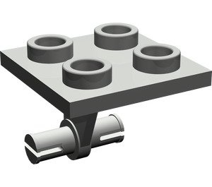 LEGO Gris foncé assiette 2 x 2 Mince avec Dual roues Titulaire avec broches fendues (4870)