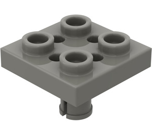 LEGO Dark Gray Plate 2 x 2 with Bottom Pin (Small Holes in Plate) (2476)