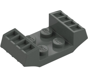 LEGO Tummanharmaa Levy 2 x 2 jossa Korotettu Grilles (41862)