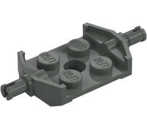 LEGO Grigio scuro Piastra 2 x 2 con Largo Ruota Holders (Fondo non rinforzato) (6157)