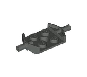 LEGO Dark Gray Plate 2 x 2 with Wide Wheel Holders (Non-Reinforced Bottom) (6157)