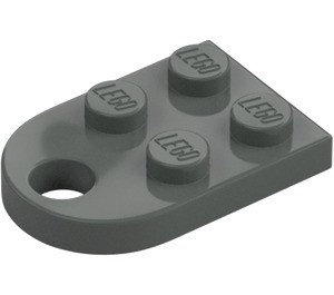 LEGO Dark Gray Plate 2 x 3 with Rounded End and Pin Hole (3176)