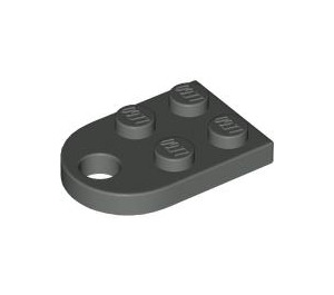 LEGO Dark Gray Plate 2 x 3 with Rounded End and Pin Hole (3176)