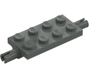 LEGO Mørkegrå Plade 2 x 4 med Pins (30157 / 40687)