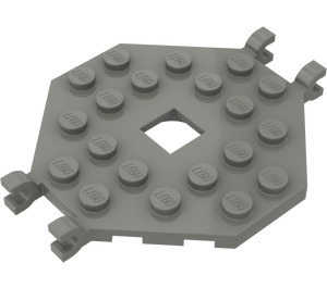 LEGO Dark Gray Plate 6 x 6 Open Center without 4 Corners with 4 Clips (2539)