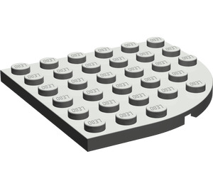 LEGO Donkergrijs Plaat 6 x 6 Ronde Hoek (6003)