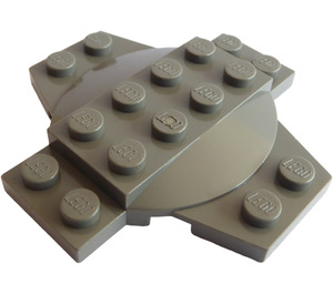 LEGO Gris foncé assiette 6 x 6 x 0.667 Traverser avec Dome (30303)