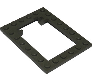 LEGO Donkergrijs Plaat 6 x 8 Trap Deur Kader Verzonken pinhouders (30041)