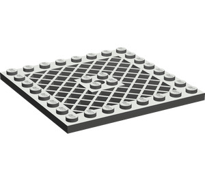 LEGO Dunkelgrau Platte 8 x 8 mit Gitter (Loch in der Mitte) (4047 / 4151)
