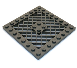 LEGO Dark Gray Plate 8 x 8 with Grille (No Hole in Center) (4151)