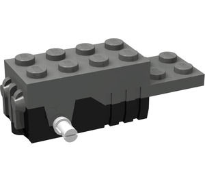 LEGO Dunkelgrau Pullback Motor 6 x 2 x 1.6 mit Weiß Shafts und Schwarz Basis (42289)