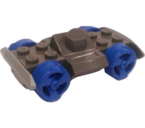 LEGO Dark Gray Racers Chassis with Blue Wheels