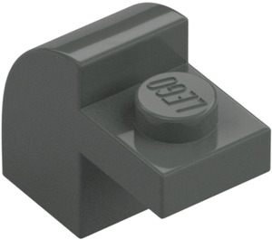 LEGO Dark Gray Slope 1 x 2 x 1.3 Curved with Plate (6091 / 32807)