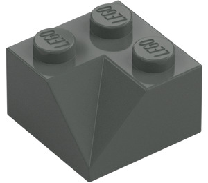 LEGO Tmavě šedá Sklon 2 x 2 (45°) s Dvojité Concave (Hrubý povrch) (3046 / 4723)