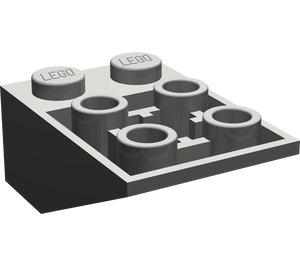 LEGO Donkergrijs Helling 2 x 3 (25°) Omgekeerd met verbindingen tussen noppen (2752 / 3747)