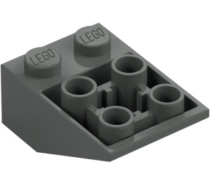 LEGO Donkergrijs Helling 2 x 3 (25°) Omgekeerd zonder verbindingen tussen noppen (3747)