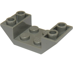 LEGO Mörkgrå Backe 2 x 4 (45°) Dubbel Omvänd med Open Centrum (4871)