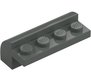 LEGO Mörkgrå Backe 2 x 4 x 1.3 Böjd (6081)