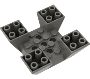 LEGO Mörkgrå Backe 6 x 6 x 2 (65°) Omvänd Quadruple (30373)