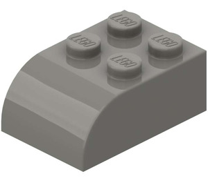 LEGO Mørkegrå Skråning Klods 2 x 3 med Buet Top (6215)