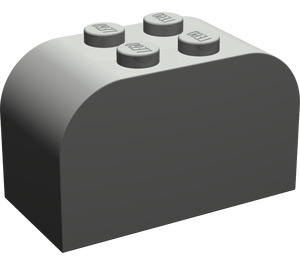 LEGO Dark Gray Slope Brick 2 x 4 x 2 Curved (4744)