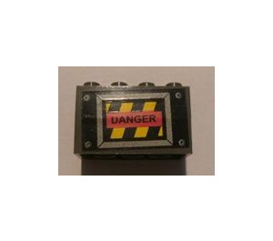 LEGO Dark Gray Stickered Assembly with Danger Sticker