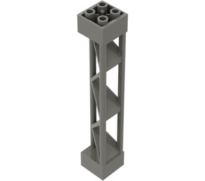 LEGO Dark Gray Support 2 x 2 x 10 Girder Triangular Vertical (Type 1 - Solid Top, 3 Posts) (30517)