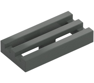 LEGO Dark Gray Tile 1 x 2 Grille (with Bottom Groove) (2412 / 30244)