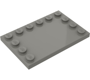 LEGO Donkergrijs Tegel 4 x 6 met Noppen aan 3 Edges (6180)