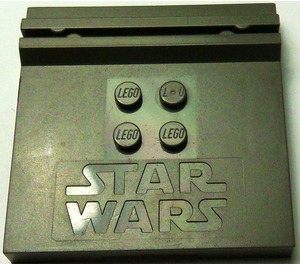 LEGO Dark Gray Tile 6 x 6 with groove with Stars Wars Logo (30566)