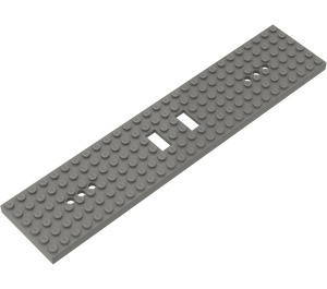 LEGO Donkergrijs Trein Basis 6 x 28 met 2 rechthoekige uitsparingen en 3 ronde gaten aan elk uiteinde (4093)