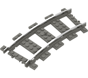 LEGO Gris Foncé Train Track 9V Incurvé (2867 / 74747)